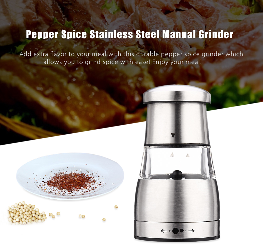 Stainless Steel Pepper Spice Manual Grinder Kitchen Accessory Stainless Steel Pepper Spice Manual Grinder Kitchen Accessory