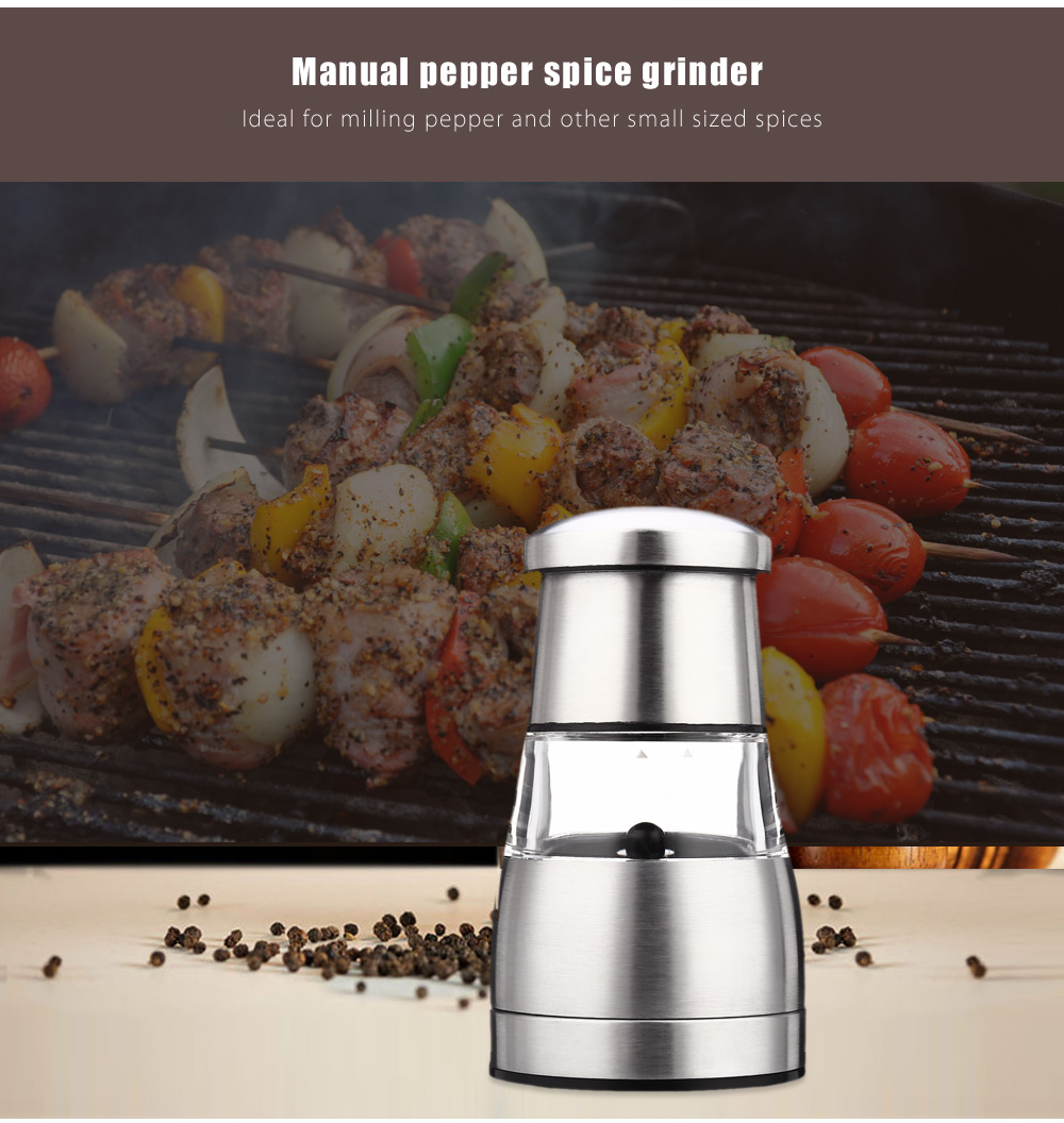 Stainless Steel Pepper Spice Manual Grinder Kitchen Accessory Stainless Steel Pepper Spice Manual Grinder Kitchen Accessory