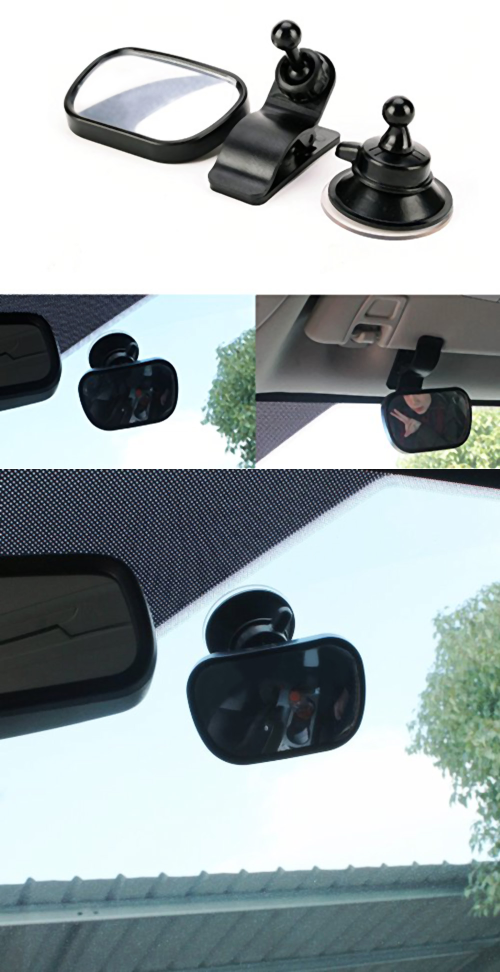 T22614 Rearview Baby Mirror Rear Facing Car Back Seat Mirrors Headrest Mount