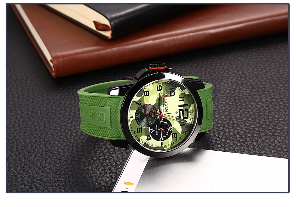 Curren 8182 Camouflage Dial Male Quartz Watch Silicone Band Men Wristwatch Curren 8182 Camouflage Dial Male Quartz Watch Silicone Band Men Wristwatch