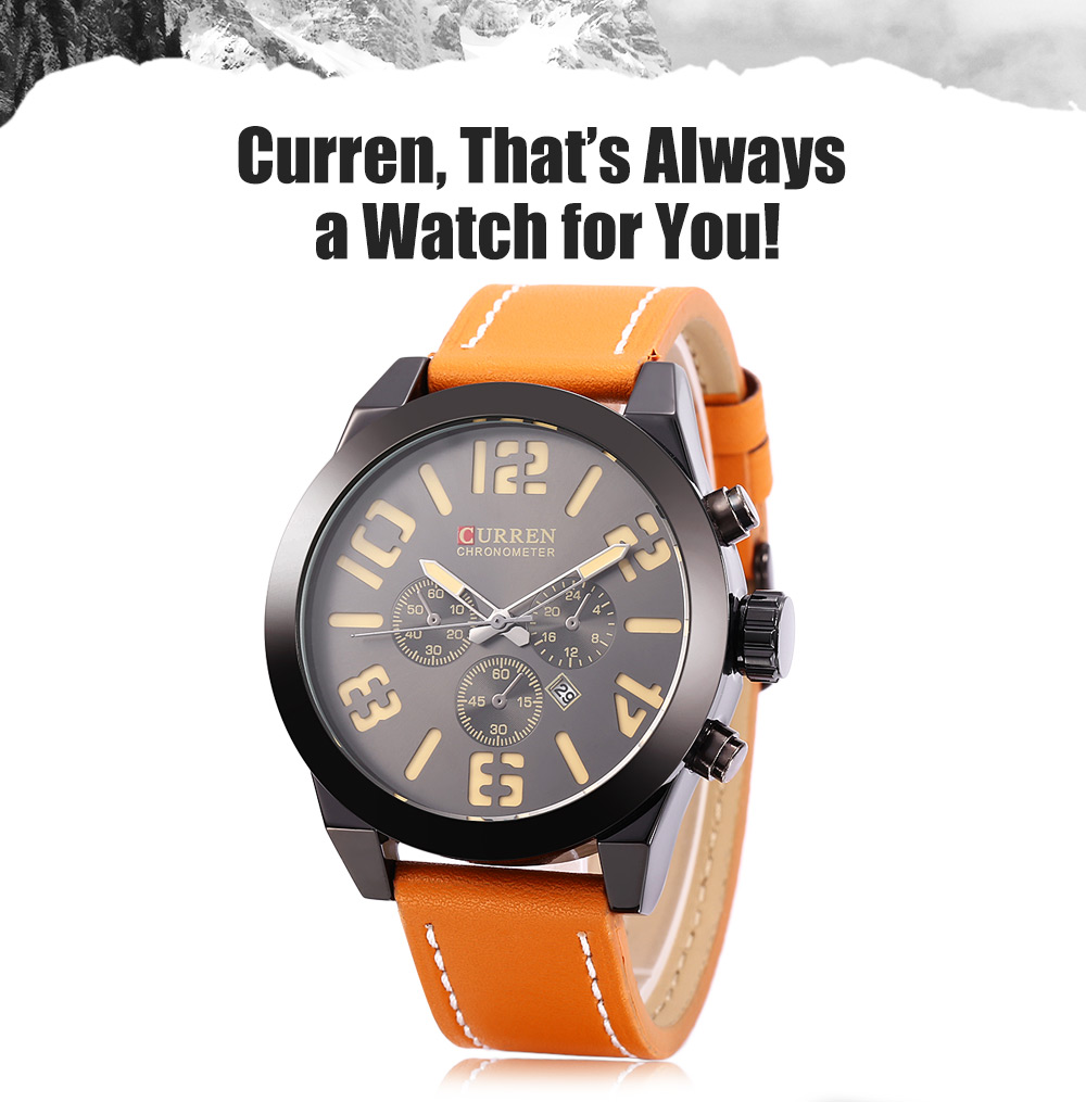 Curren 8198 Male Calendar Quartz Watch Leather Band Luminous Wristwatch for Men Curren 8198 Male Calendar Quartz Watch Leather Band Luminous Wristwatch for Men