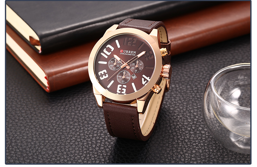 Curren 8198 Male Calendar Quartz Watch Leather Band Luminous Wristwatch for Men Curren 8198 Male Calendar Quartz Watch Leather Band Luminous Wristwatch for Men