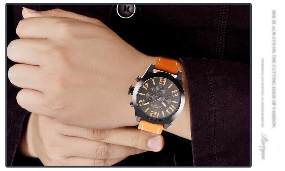 Curren 8198 Male Calendar Quartz Watch Leather Band Luminous Wristwatch for Men Curren 8198 Male Calendar Quartz Watch Leather Band Luminous Wristwatch for Men