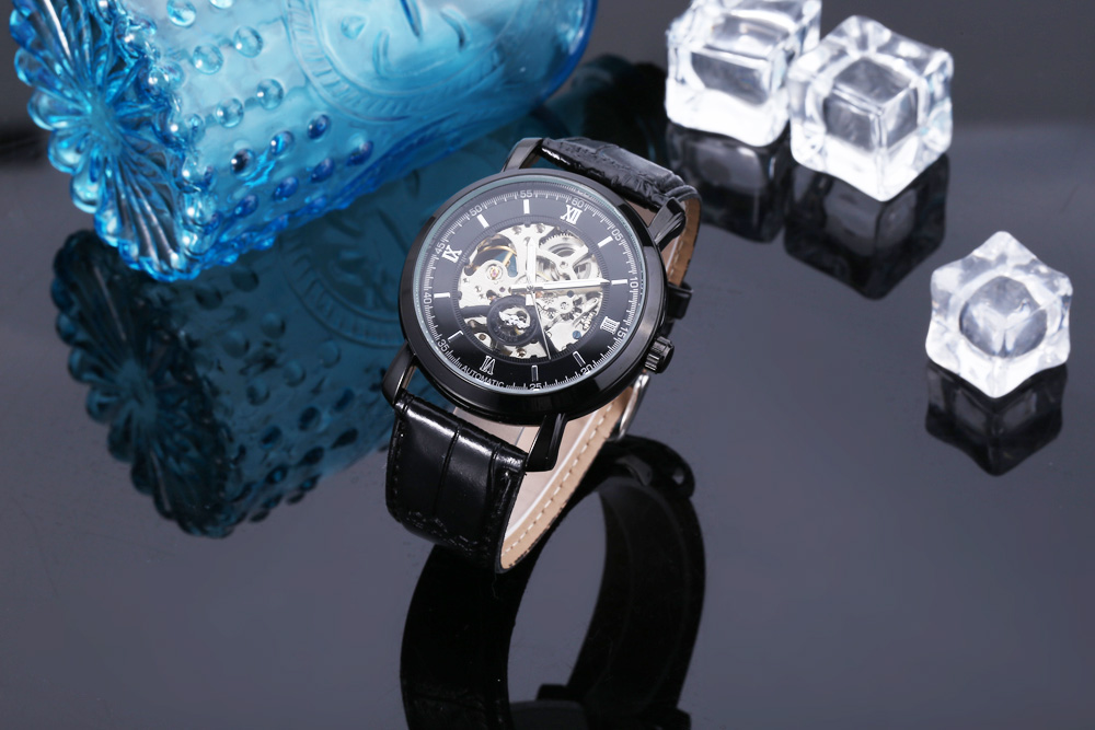 WINNER A540 Men Auto Mechanical Watch Luminous Hollow-out Dial Wristwatch