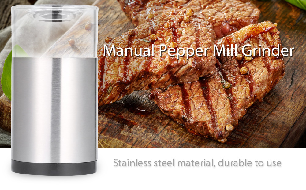 Portable Stainless Steel Manual Salt Pepper Mill Grinder Cooking Tool