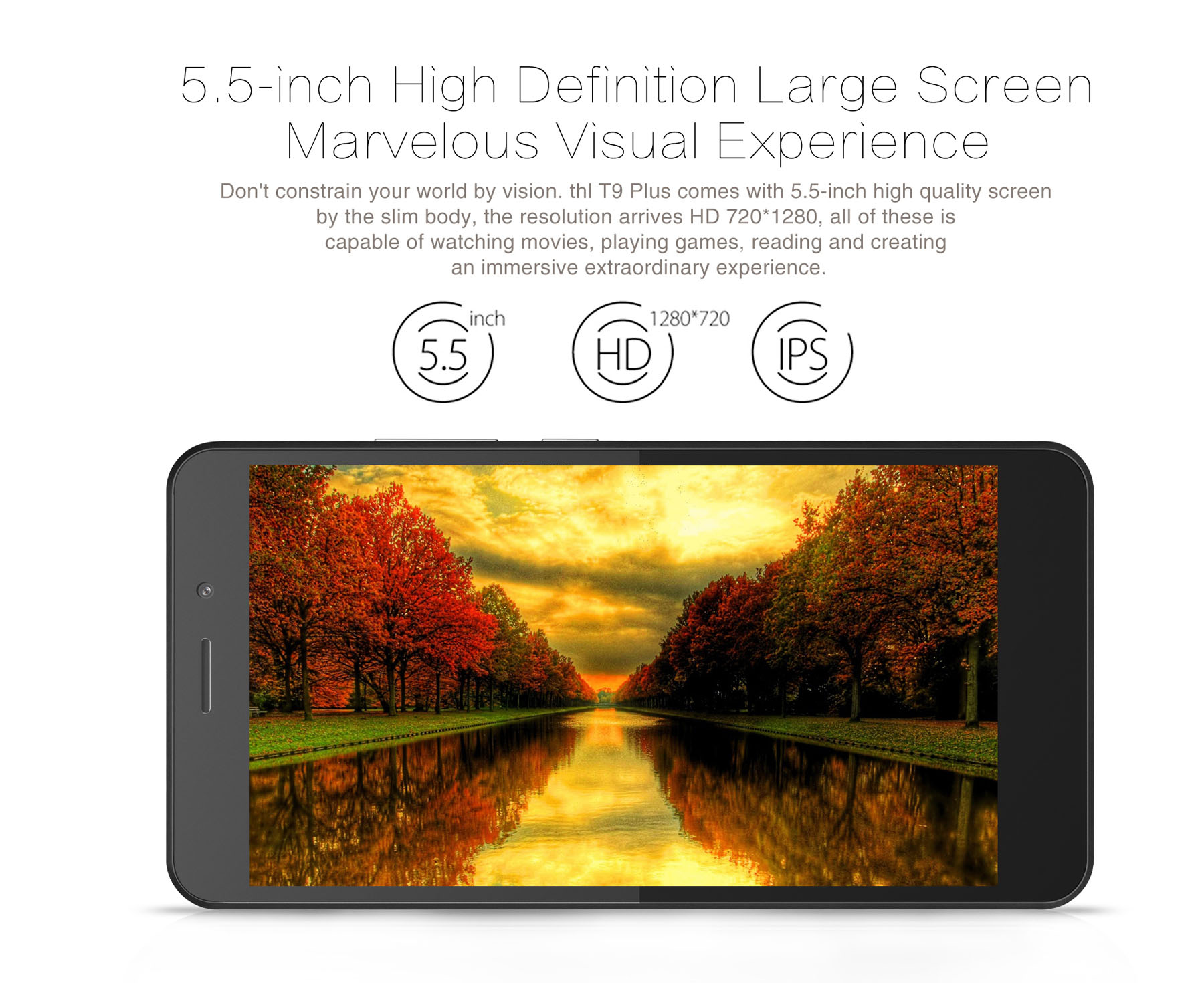 THL T9 Plus Android 6.0 5.5 inch 4G Phablet MTK6737 Quad Core 1.3GHz 2GB RAM 16GB ROM Dual Cameras Fingerprint Scanner