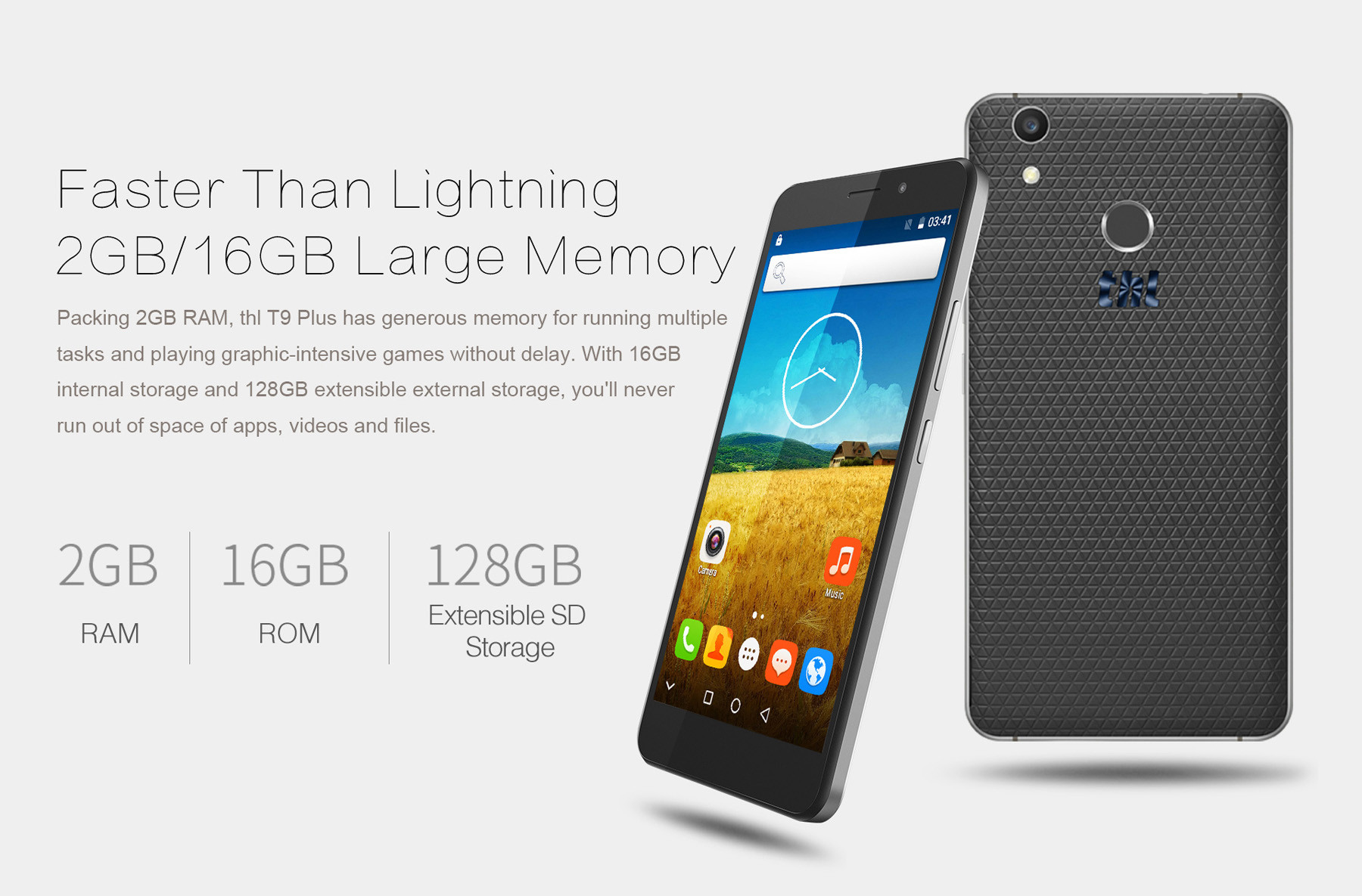 THL T9 Plus Android 6.0 5.5 inch 4G Phablet MTK6737 Quad Core 1.3GHz 2GB RAM 16GB ROM Dual Cameras Fingerprint Scanner