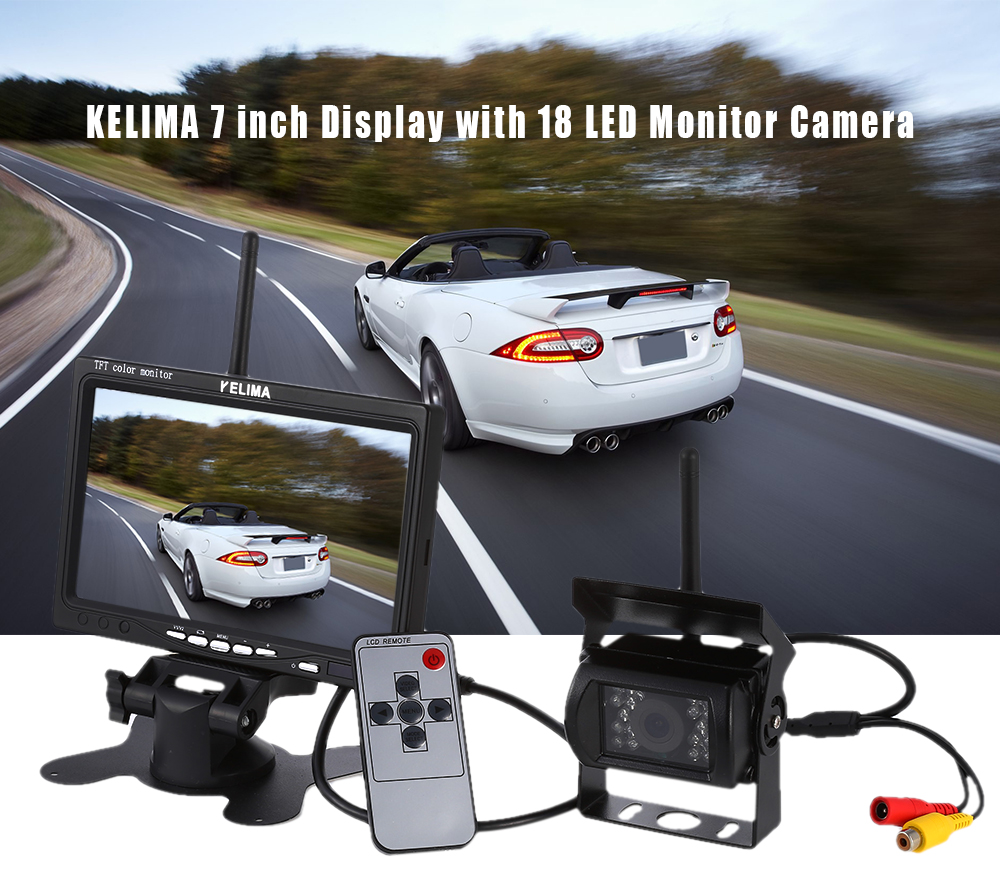 KELIMA 7 inch Car Display 18 LED Monitor Camera Support Rearview Camera Input KELIMA 7 inch Car Display 18 LED Monitor Camera Support Rearview Camera Input