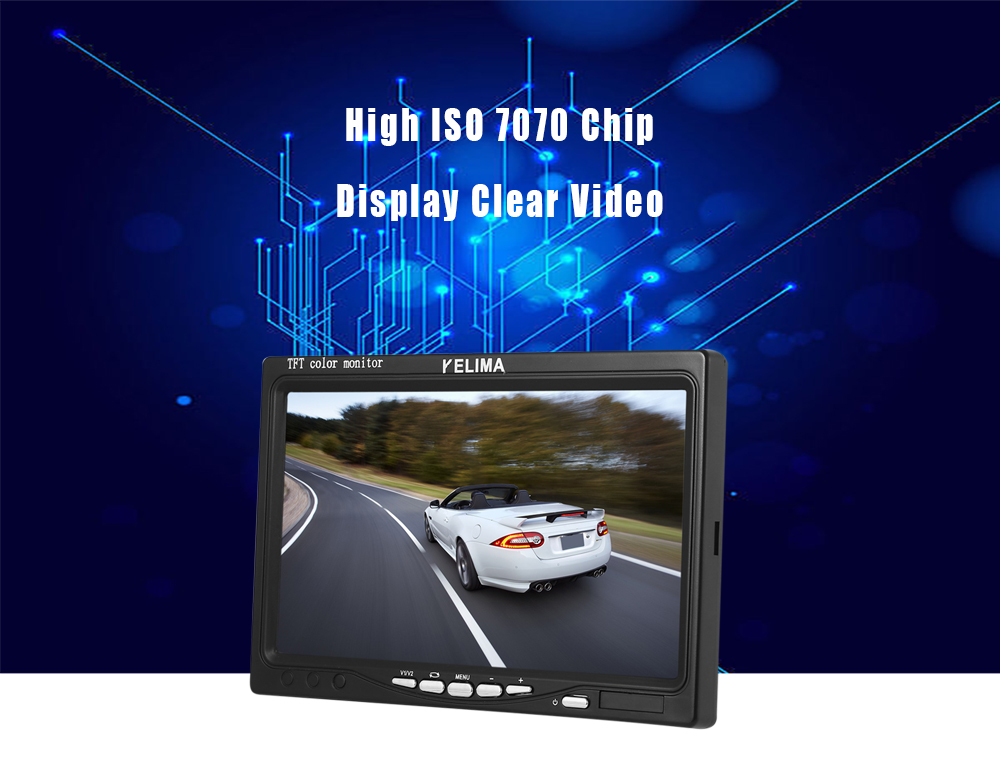 KELIMA 7 inch Car Display 18 LED Monitor Camera Support Rearview Camera Input KELIMA 7 inch Car Display 18 LED Monitor Camera Support Rearview Camera Input