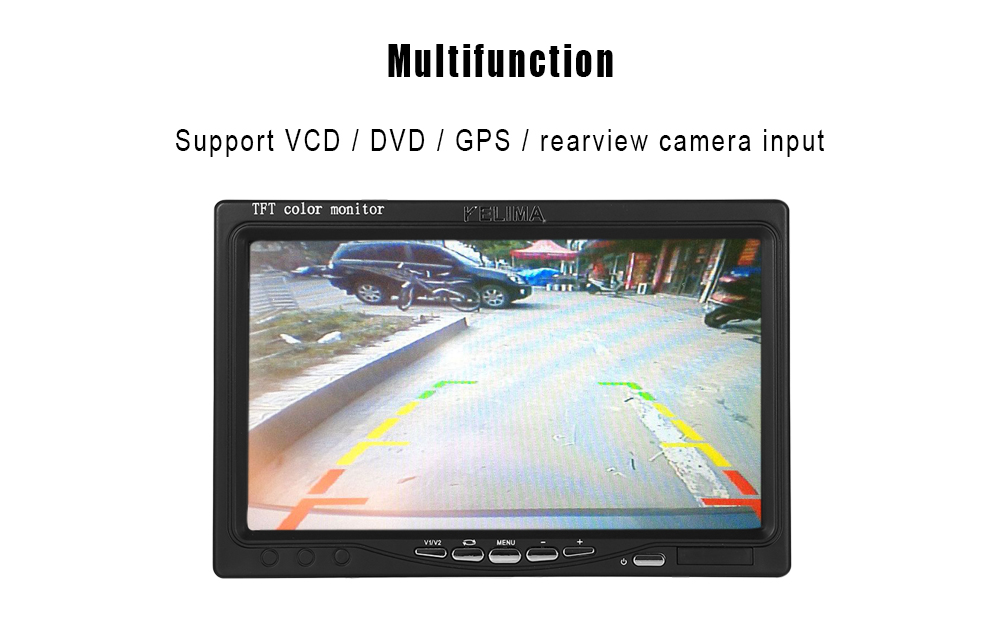KELIMA 7 inch Car Display 18 LED Monitor Camera Support Rearview Camera Input KELIMA 7 inch Car Display 18 LED Monitor Camera Support Rearview Camera Input