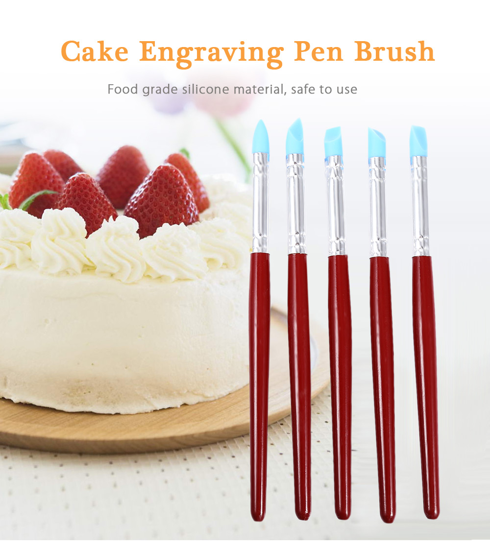 5pcs Silicone Cake Engraving Pen Brushes Fondant Decorating Baking Tools 5pcs Silicone Cake Engraving Pen Brushes Fondant Decorating Baking Tools