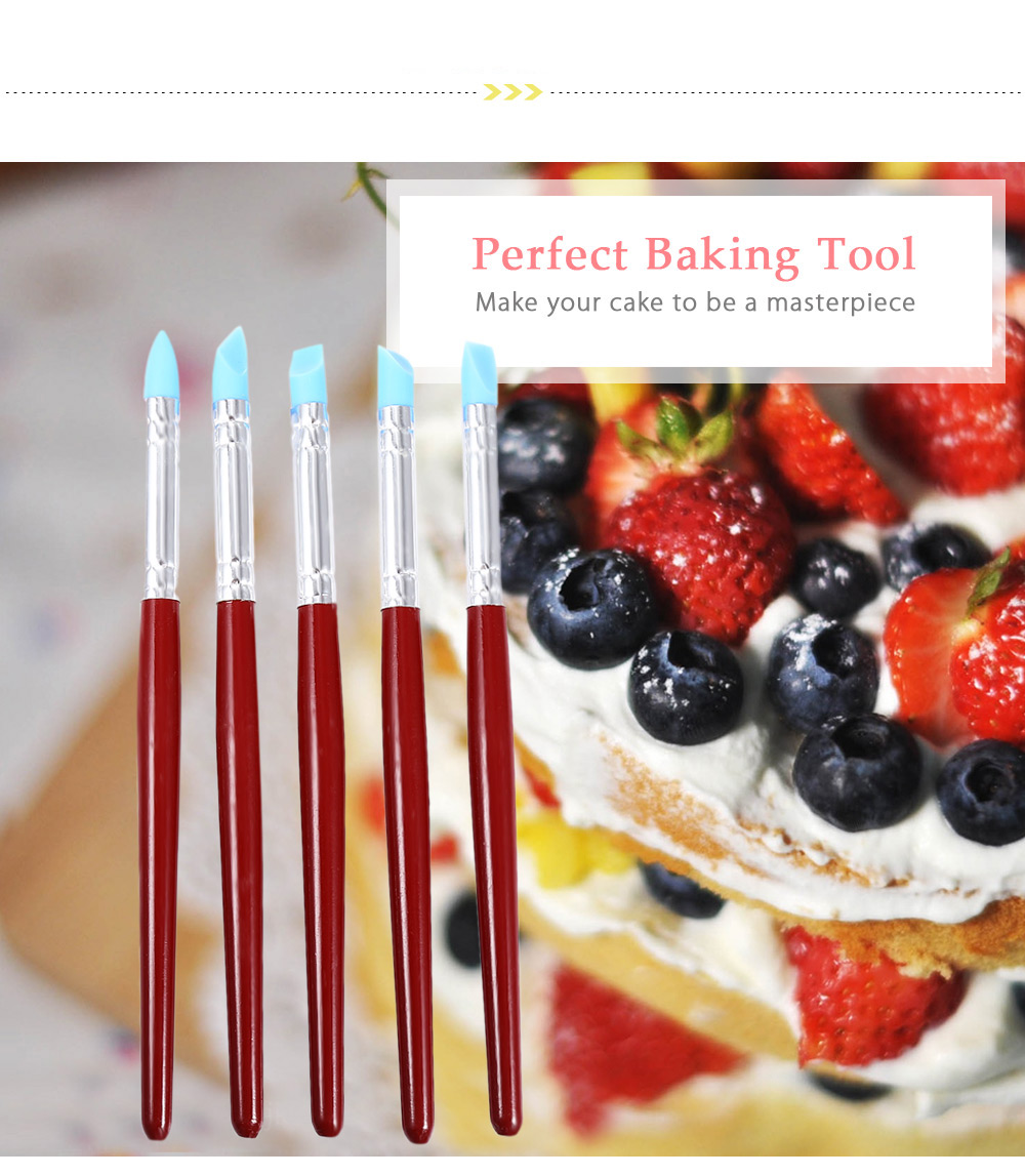 5pcs Silicone Cake Engraving Pen Brushes Fondant Decorating Baking Tools 5pcs Silicone Cake Engraving Pen Brushes Fondant Decorating Baking Tools