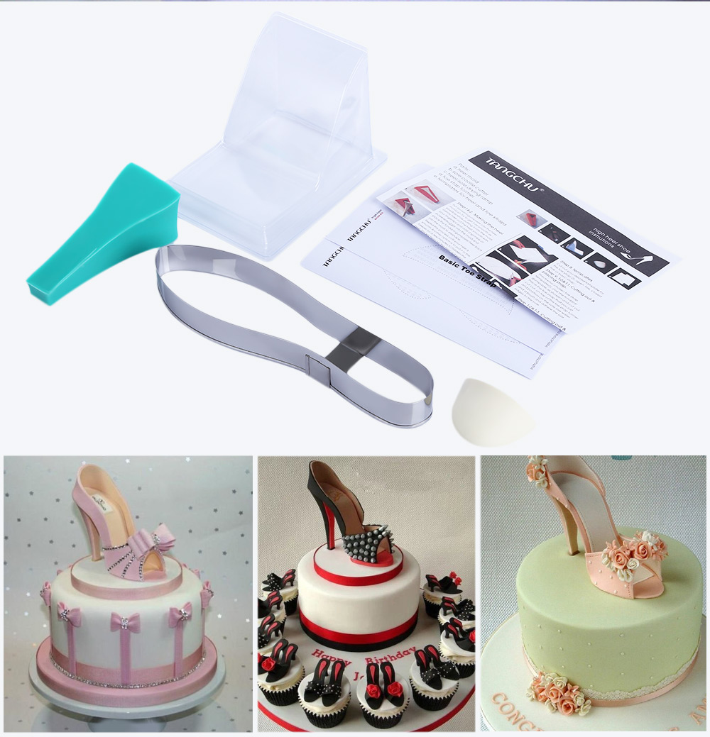 TANGCHU 3D Silicone High Heel Shoes Mold Set Cake Decorating Tool TANGCHU 3D Silicone High Heel Shoes Mold Set Cake Decorating Tool