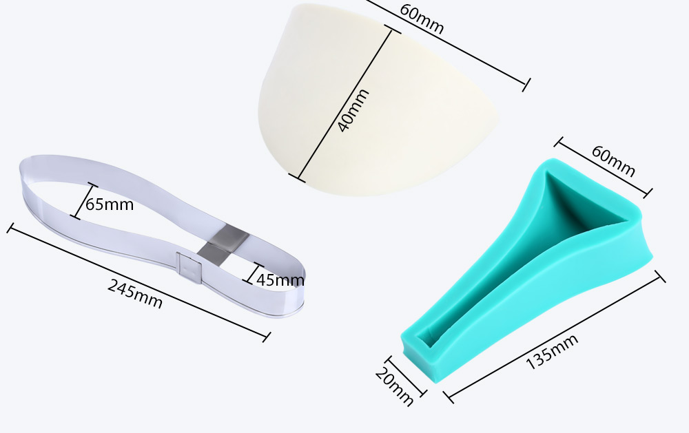 TANGCHU 3D Silicone High Heel Shoes Mold Set Cake Decorating Tool TANGCHU 3D Silicone High Heel Shoes Mold Set Cake Decorating Tool