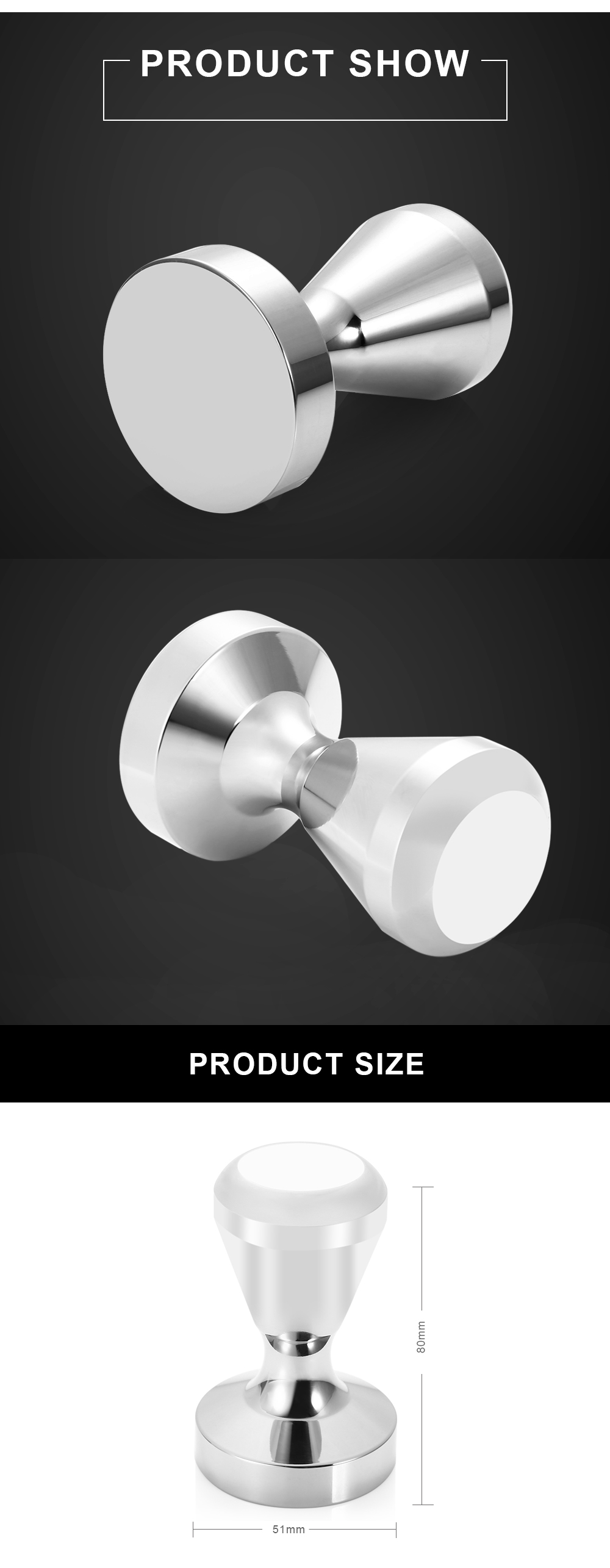 51mm Stainless Steel Coffee Bean Tamper Espresso Press Tool 51mm Stainless Steel Coffee Bean Tamper Espresso Press Tool