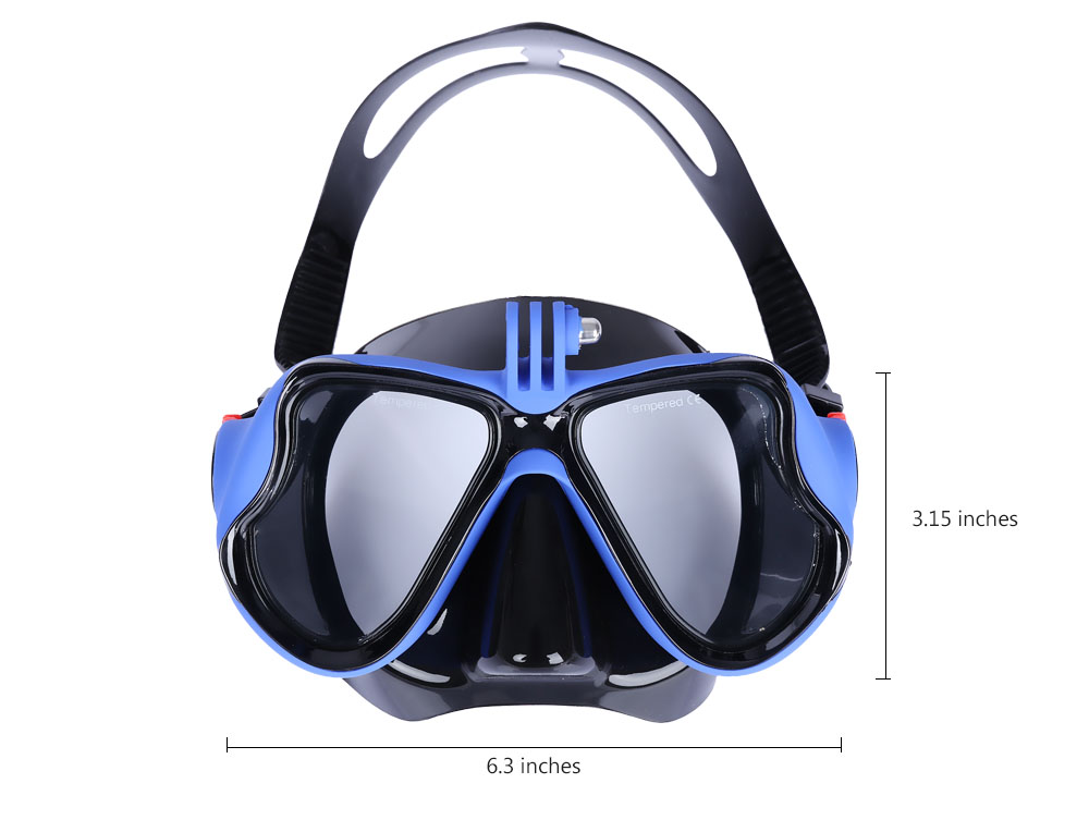 Wide View Diving Scuba Snorkel Goggles Swimming Mask for GoPro