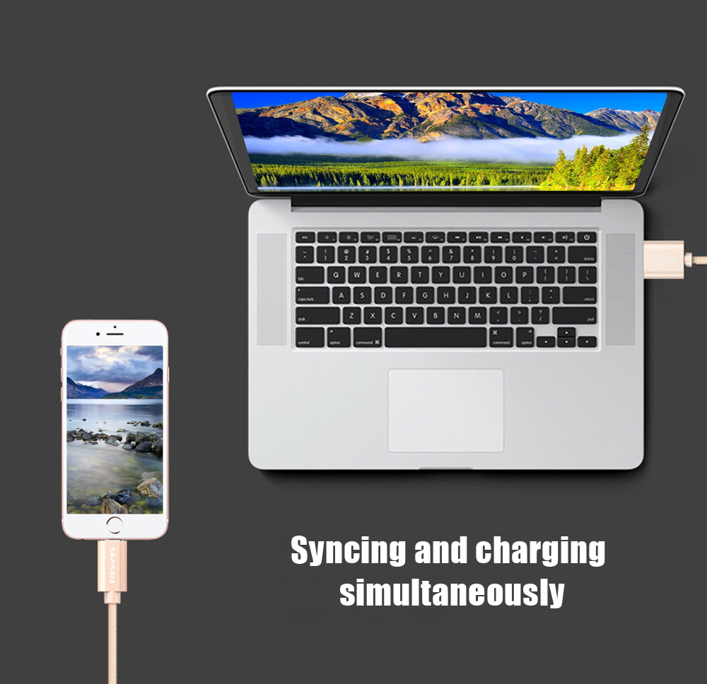 Awei CL - 988 8 Pin 5V 2A Mini Nylon Braided Charge Data Transfer Cable 0.3m Awei CL - 988 8 Pin 5V 2A Mini Nylon Braided Charge Data Transfer Cable 0.3m