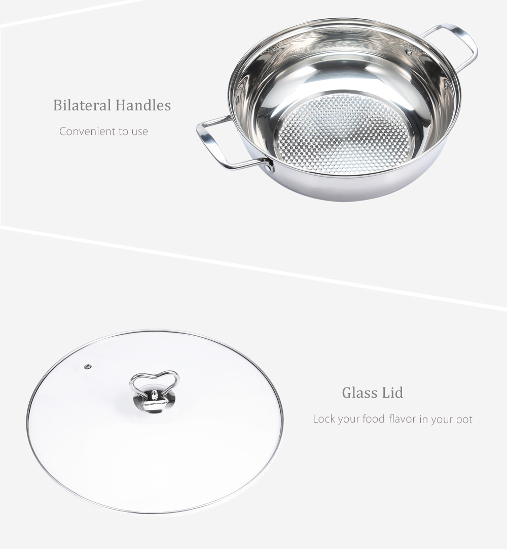 Thick Stainless Steel Fondue Soup Pot Cookware with Glass Lid Thick Stainless Steel Fondue Soup Pot Cookware with Glass Lid