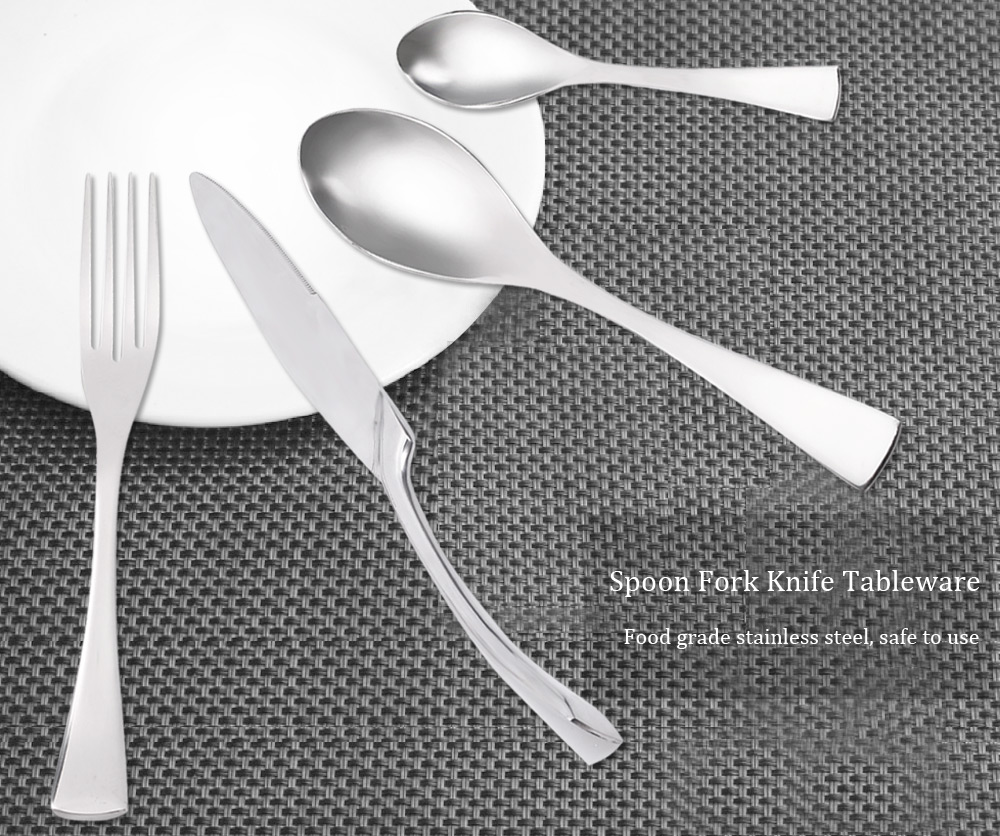 4pcs Portable Stainless Steel Spoon Fork Knife Dinnerware 4pcs Portable Stainless Steel Spoon Fork Knife Dinnerware