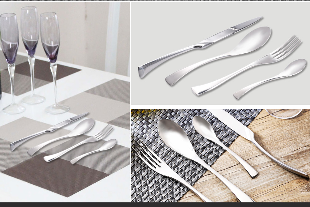 4pcs Portable Stainless Steel Spoon Fork Knife Dinnerware 4pcs Portable Stainless Steel Spoon Fork Knife Dinnerware