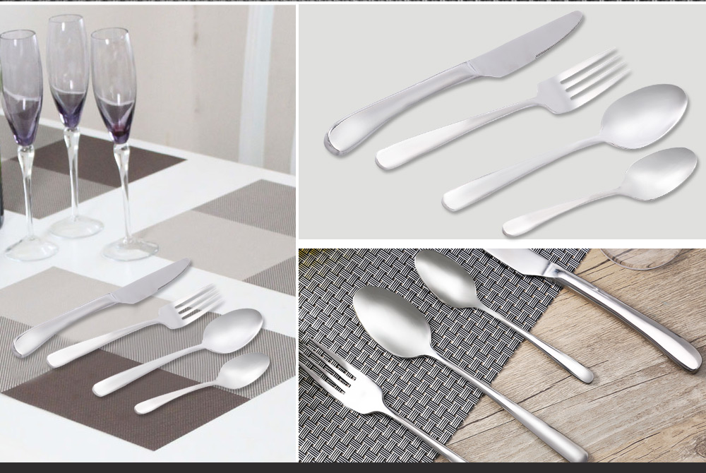 4pcs Portable Stainless Steel Spoon Fork Knife Tableware 4pcs Portable Stainless Steel Spoon Fork Knife Tableware