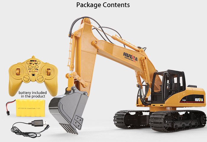 HUINA 1550 1:14 2.4GHz 15CH RC Alloy Excavator RTR with Independent Arms Programming Auto Demonstration Function HUINA 1550 1:14 2.4GHz 15CH RC Alloy Excavator RTR with Independent Arms Programming Auto Demonstration Function