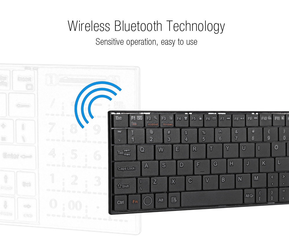 iPazzPort KP - 810 - 25BTT Wireless Bluetooth  Keyboard Touchpad
