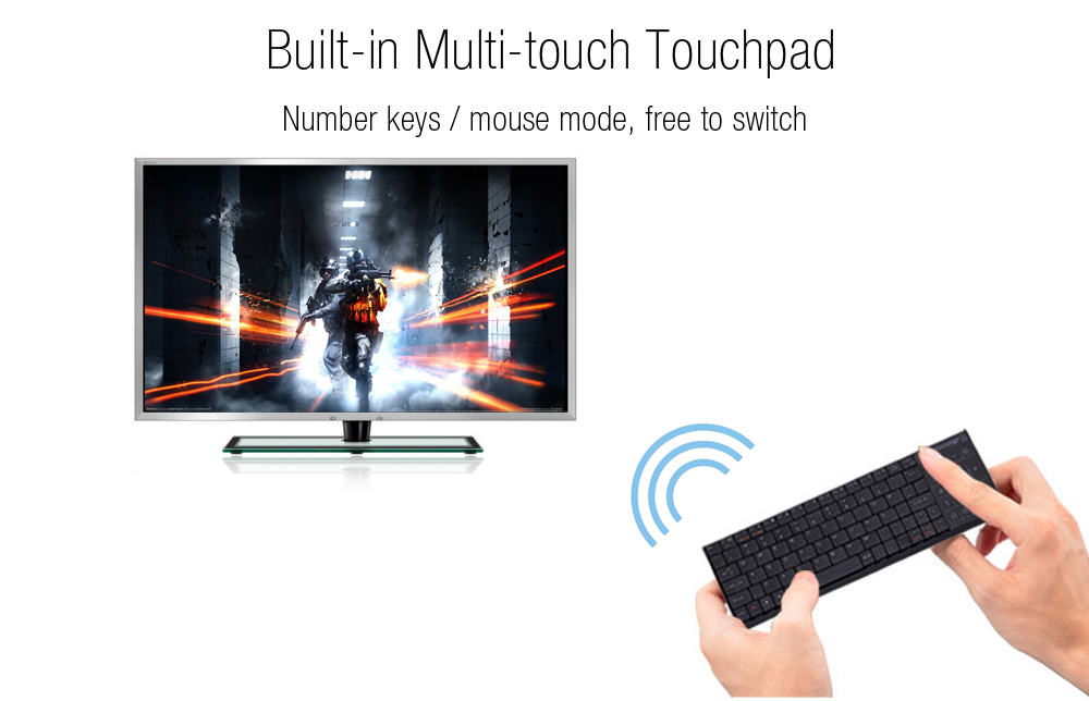 iPazzPort KP - 810 - 25BTT Wireless Bluetooth  Keyboard Touchpad