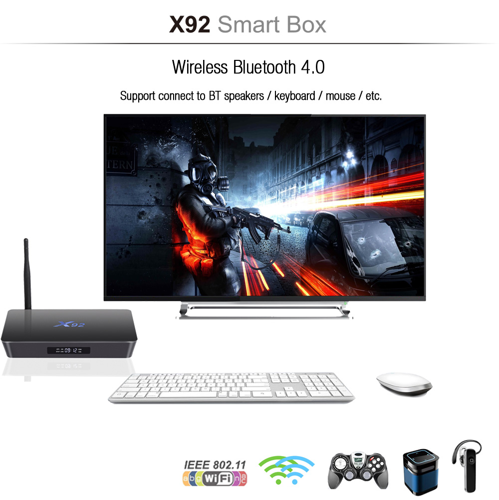 X92 TV Box Amlogic S912 Octa-core Cortex-A53 Real-time Display Online Player 2.4GHz / 5.8GHz WiFi HD Connectivity X92 TV Box Amlogic S912 Octa-core Cortex-A53 Real-time Display Online Player 2.4GHz / 5.8GHz WiFi HD Connectivity