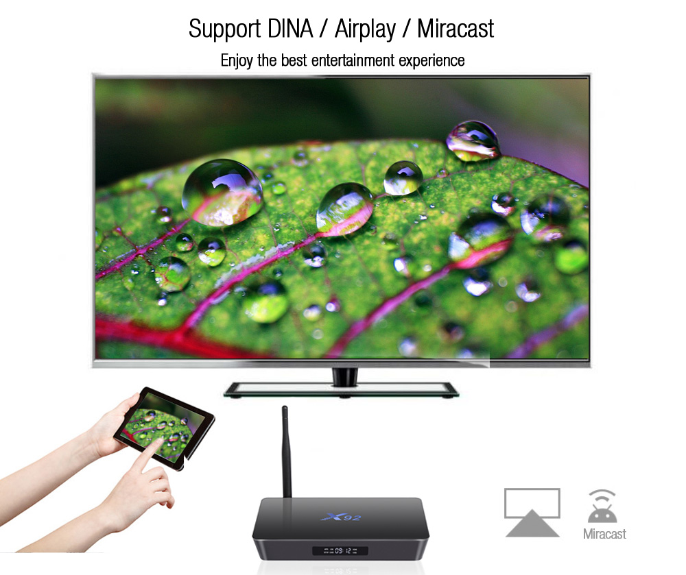 X92 TV Box Amlogic S912 Octa-core Cortex-A53 Real-time Display Online Player 2.4GHz / 5.8GHz WiFi HD Connectivity X92 TV Box Amlogic S912 Octa-core Cortex-A53 Real-time Display Online Player 2.4GHz / 5.8GHz WiFi HD Connectivity