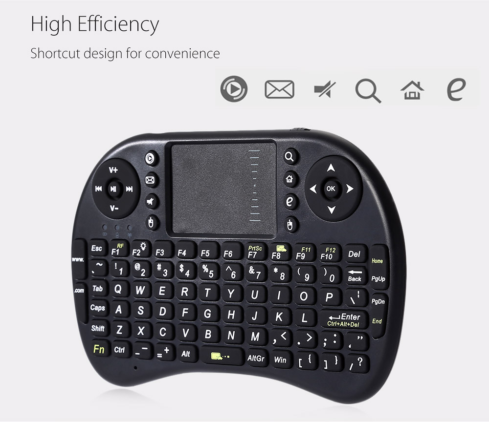 Backlight Mini Keyboard Handheld Touchpad Mouse English Version with 92 Keys