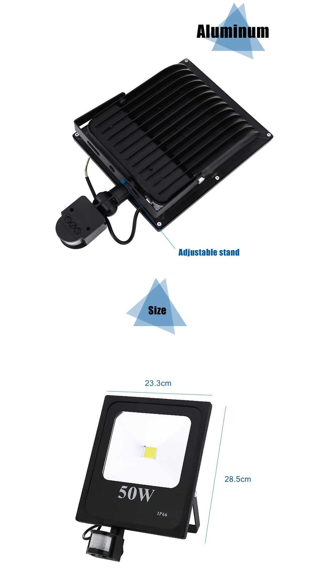 AC 85 - 265V 50W 4800 - 5000LM Human Body Infrared Sensor LED Flood Light Garden Lamp AC 85 - 265V 50W 4800 - 5000LM Human Body Infrared Sensor LED Flood Light Garden Lamp