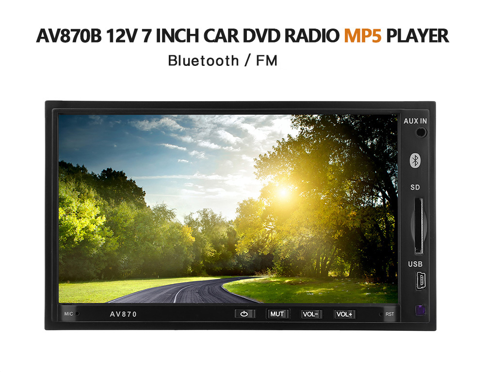 AV870B 12V Car DVD Radio RDS MP5 Player 7 inch with Bluetooth 2.1 FM AV870B 12V Car DVD Radio RDS MP5 Player 7 inch with Bluetooth 2.1 FM
