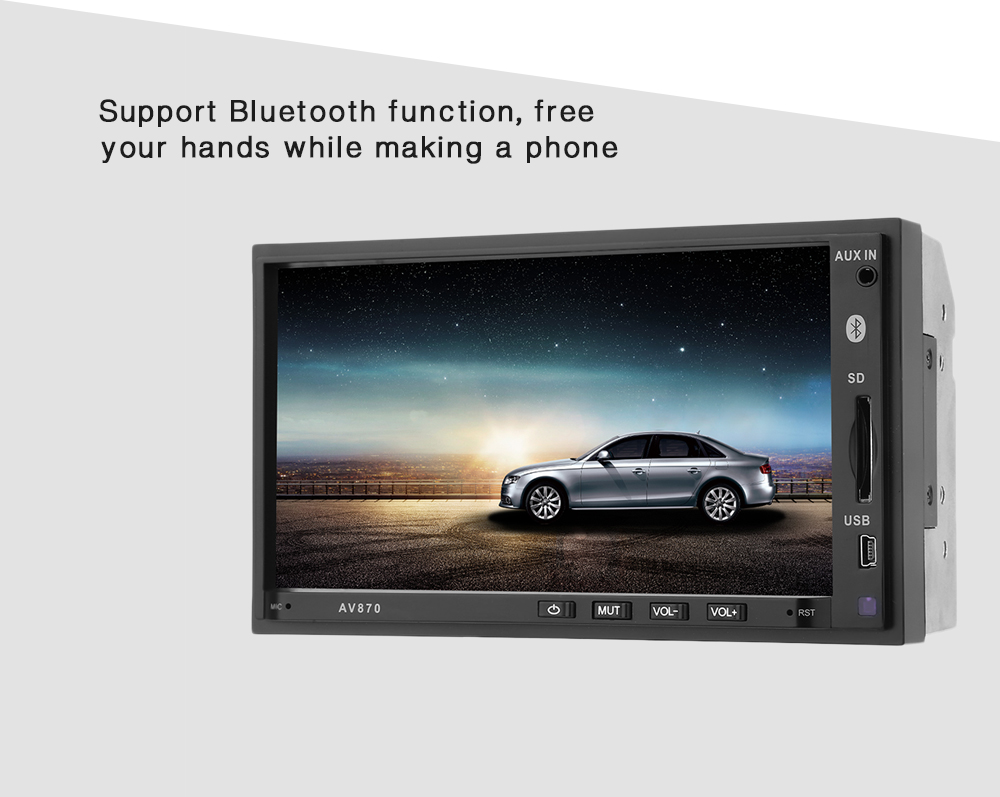AV870B 12V Car DVD Radio RDS MP5 Player 7 inch with Bluetooth 2.1 FM AV870B 12V Car DVD Radio RDS MP5 Player 7 inch with Bluetooth 2.1 FM