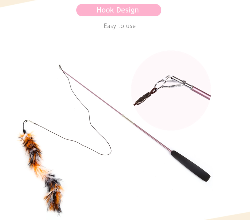 Multiple Feather Interactive Cat Wand Teaser Playing Toy Multiple Feather Interactive Cat Wand Teaser Playing Toy