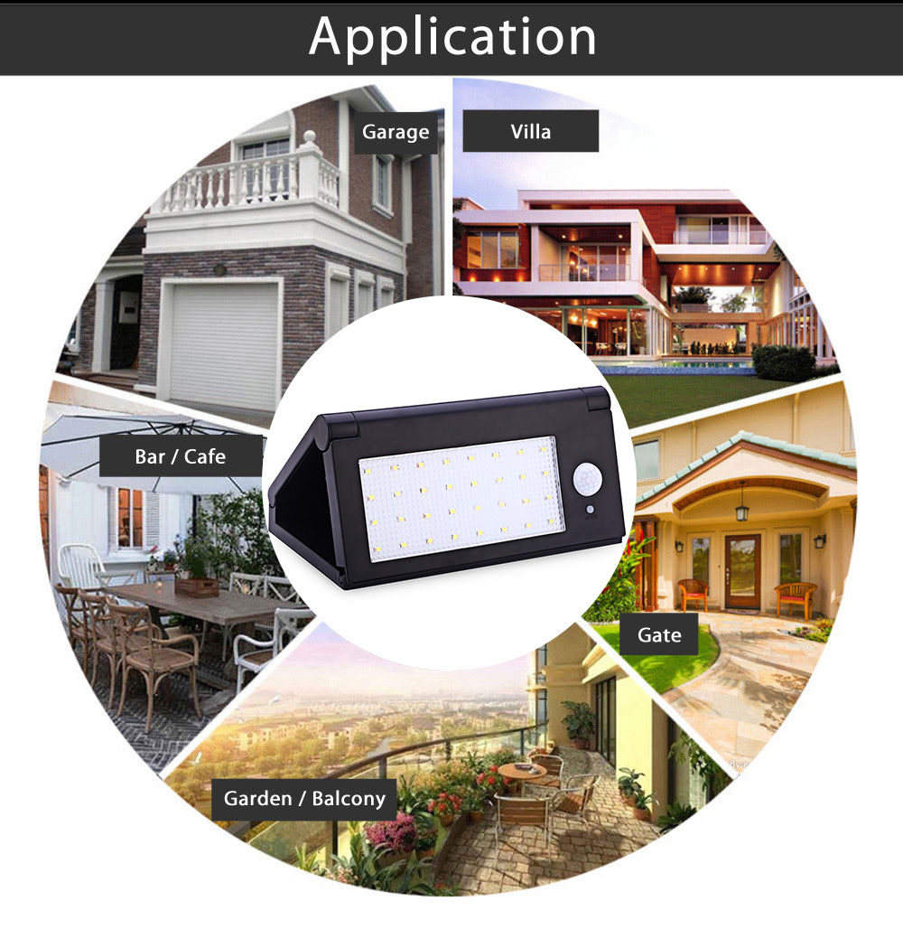 Outdoor 32 LEDs Solar Powered Motion Sensor Light Waterproof Folding Wall Lamp for Path Garden Outdoor 32 LEDs Solar Powered Motion Sensor Light Waterproof Folding Wall Lamp for Path Garden