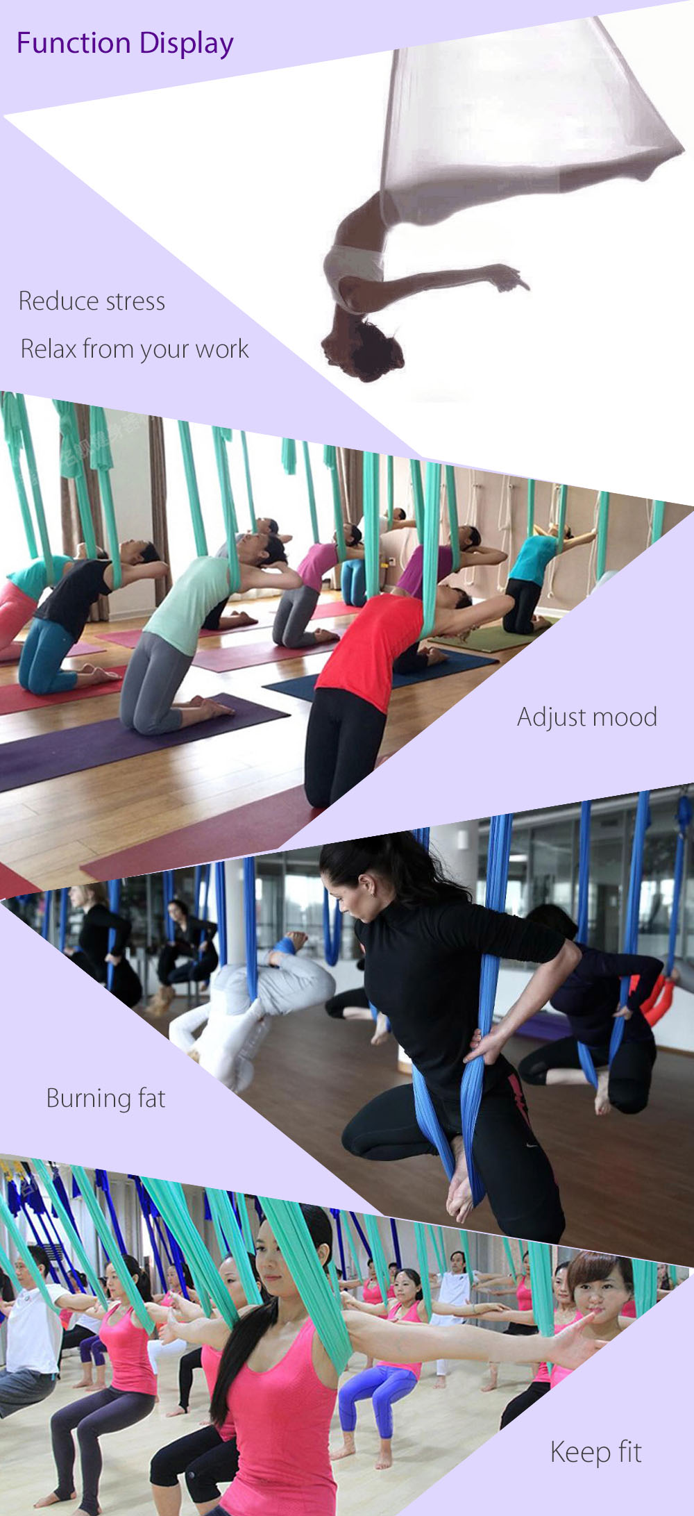 Elastic 5M Aerial Yoga Hammock Swing Anti-gravity Multifunctional Belt Elastic 5M Aerial Yoga Hammock Swing Anti-gravity Multifunctional Belt