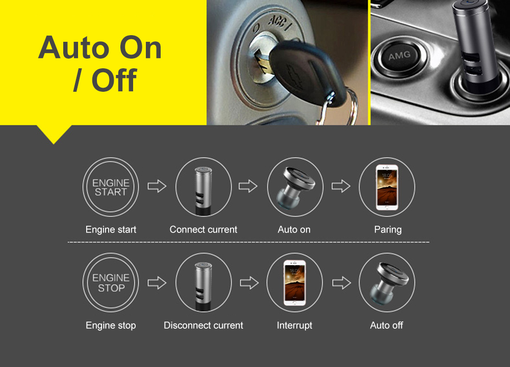 AWEI A870BL Bluetooth V4.1 Hands-free Headset Dual USB Car Charger Earphones AWEI A870BL Bluetooth V4.1 Hands-free Headset Dual USB Car Charger Earphones