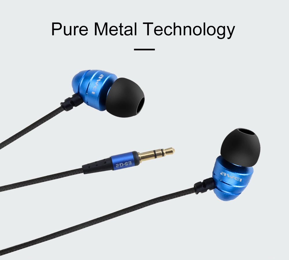 AWEI ES - Q2 3.5MM Plug Stereo Music Earphones Headphones AWEI ES - Q2 3.5MM Plug Stereo Music Earphones Headphones