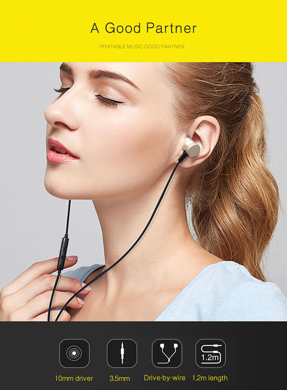 AWEI ES - 70TY 3.5MM Plug Stereo Music Earphones Headphones AWEI ES - 70TY 3.5MM Plug Stereo Music Earphones Headphones