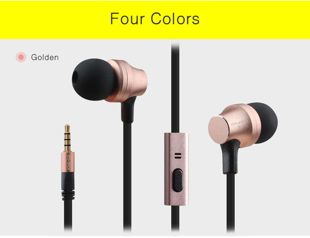 AWEI ES910i 3.5MM Plug Stereo Music Earphones Headphones AWEI ES910i 3.5MM Plug Stereo Music Earphones Headphones