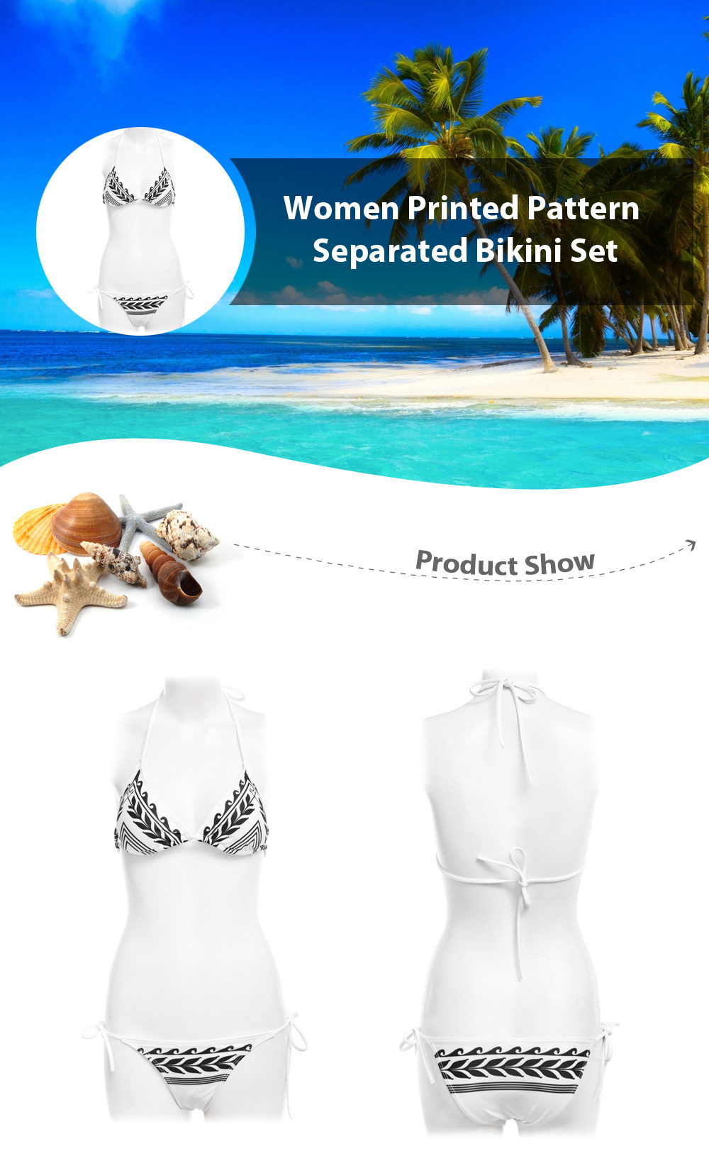 Sexy Printed Bikini Set Women Beach Swimwear Bathing Suit