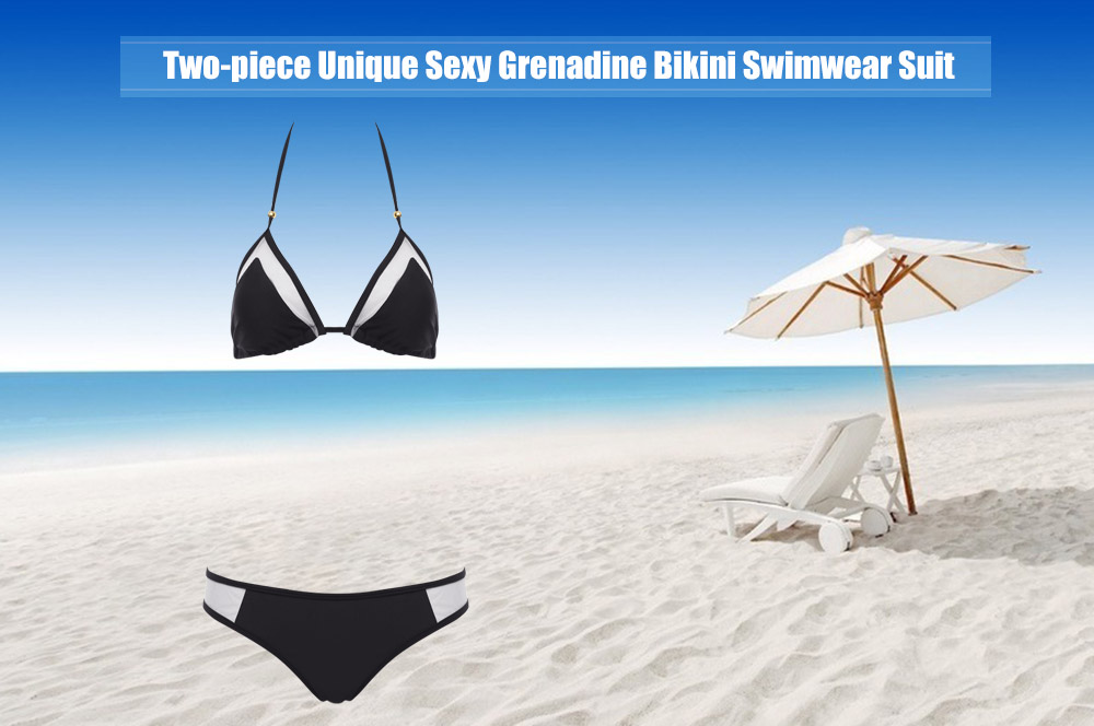 Two-piece Unique Sexy Grenadine Bikini Swimwear Set Suit