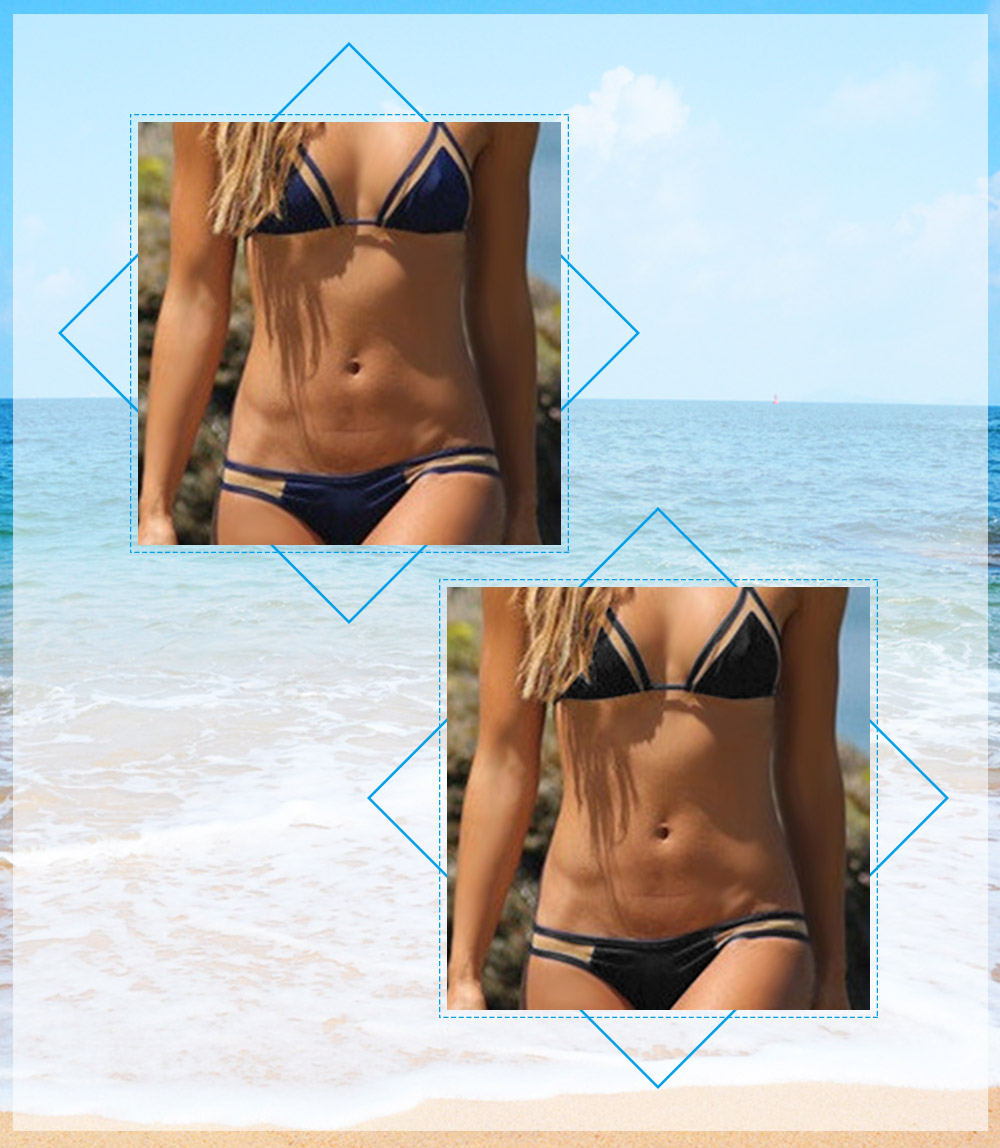 Two-piece Unique Sexy Grenadine Bikini Swimwear Set Suit