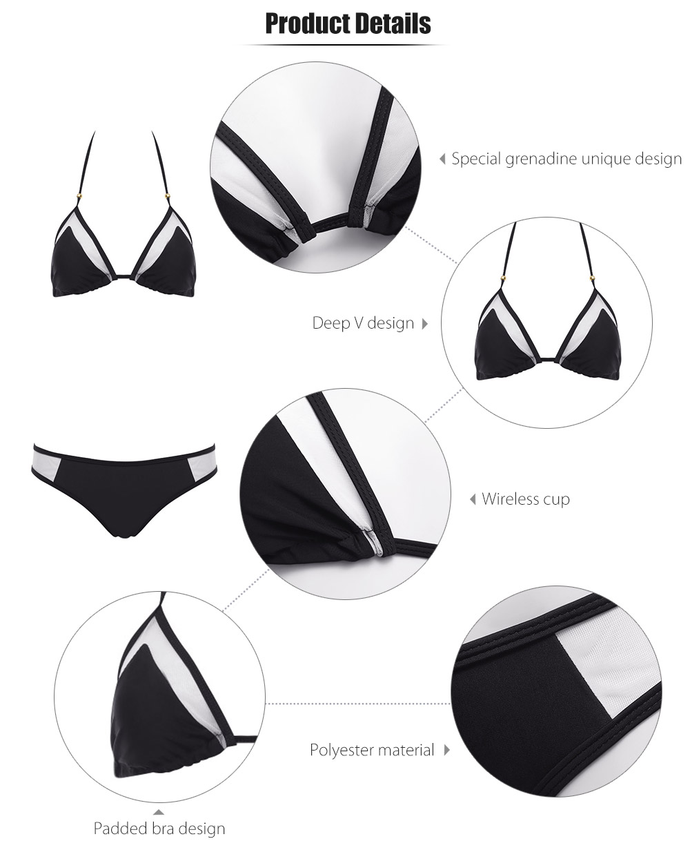 Two-piece Unique Sexy Grenadine Bikini Swimwear Set Suit