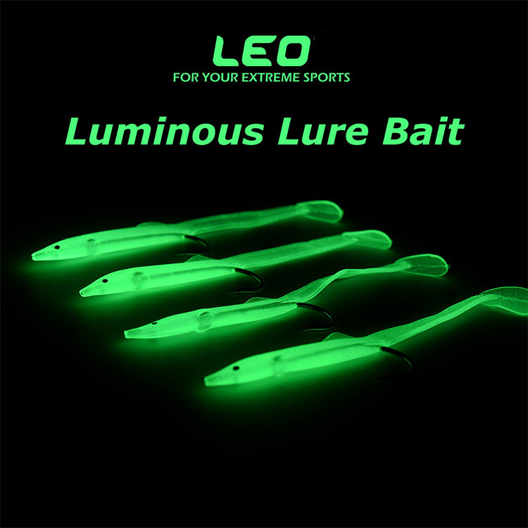 LEO Outdoor Fishing Luminous Lure Fish Transparent Artificial Bait Crankbait Tackle with Hook