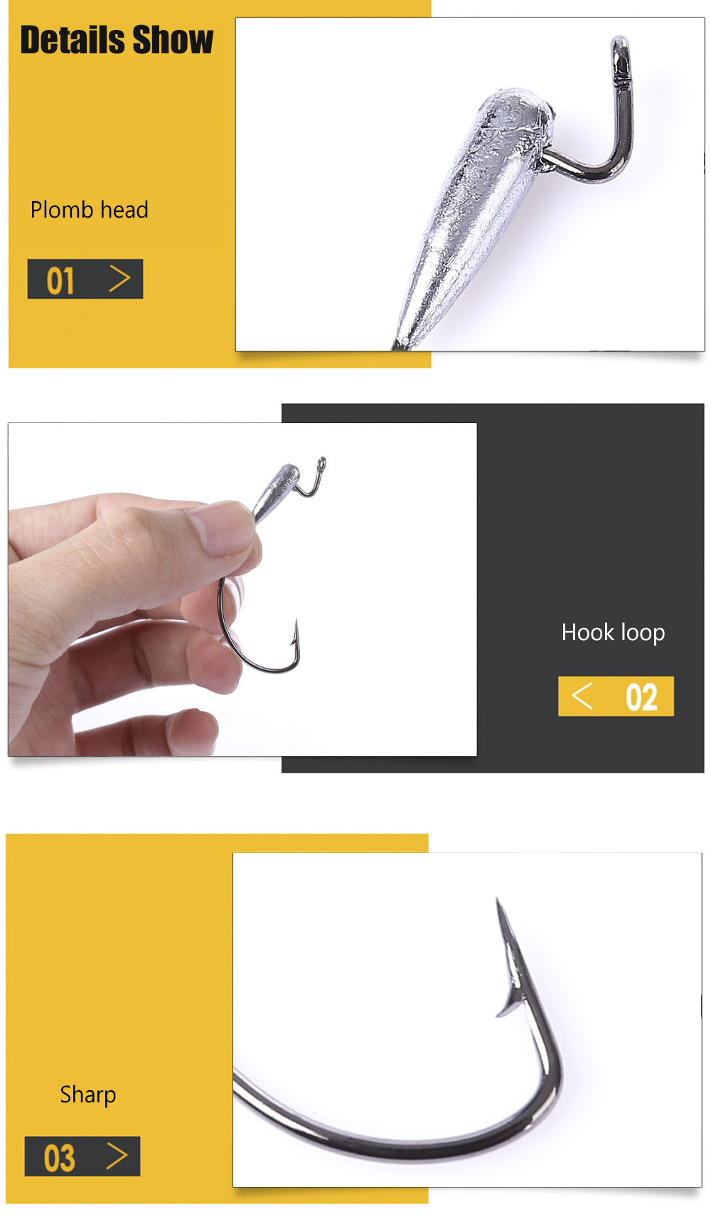 LEO 5pcs Contorted Fishing Hook with Plumbum Head Carbon Steel Fishhook LEO 5pcs Contorted Fishing Hook with Plumbum Head Carbon Steel Fishhook