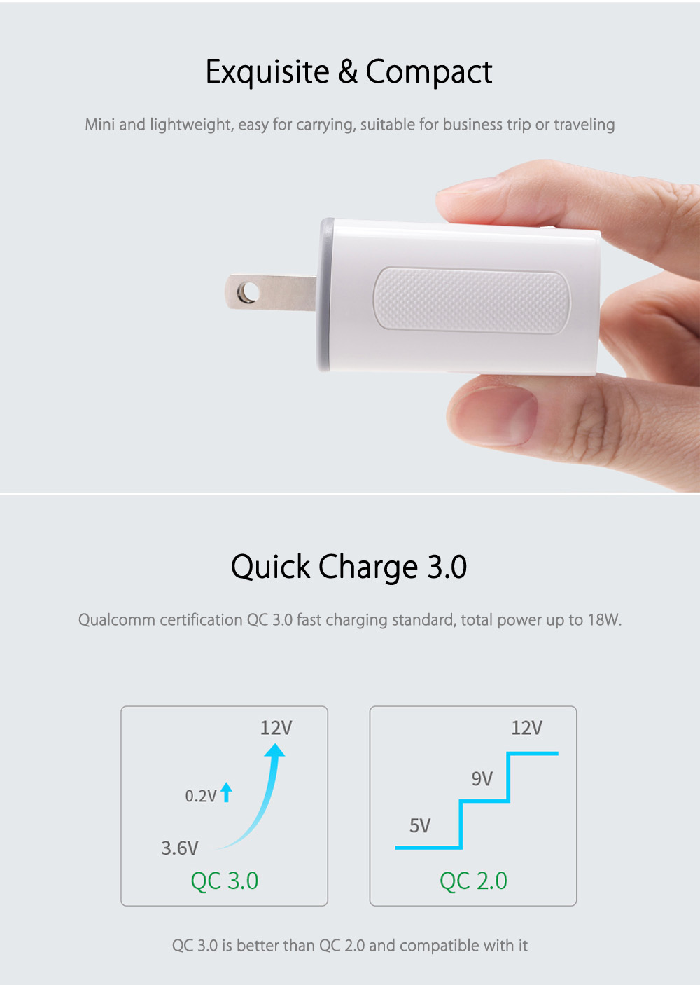 NILLKIN QC 3.0 Single USB Output Smart Charging Adapter