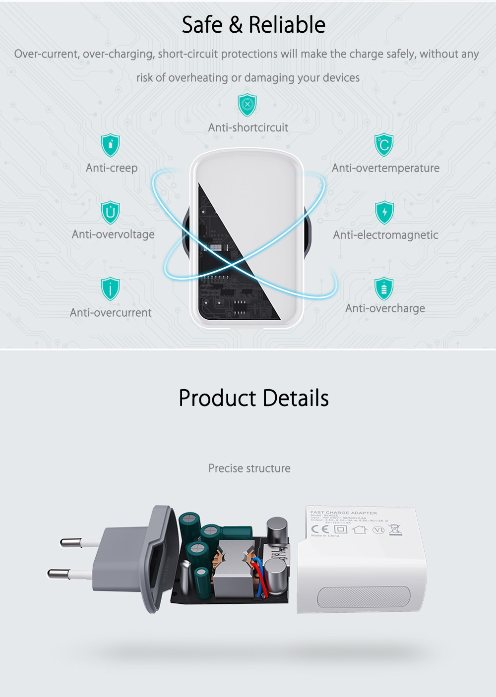 NILLKIN QC 3.0 Single USB Output Smart Charging Adapter