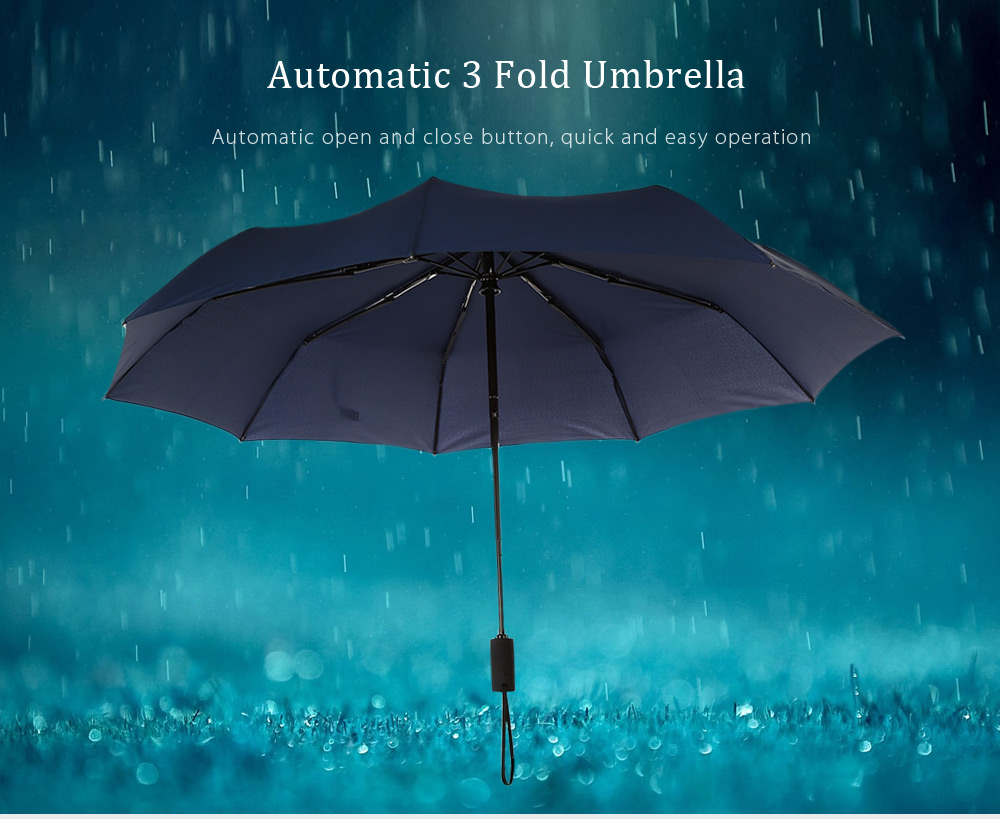 Portable 3 Fold Automatic Open Close Button Water Resistant Umbrella Portable 3 Fold Automatic Open Close Button Water Resistant Umbrella